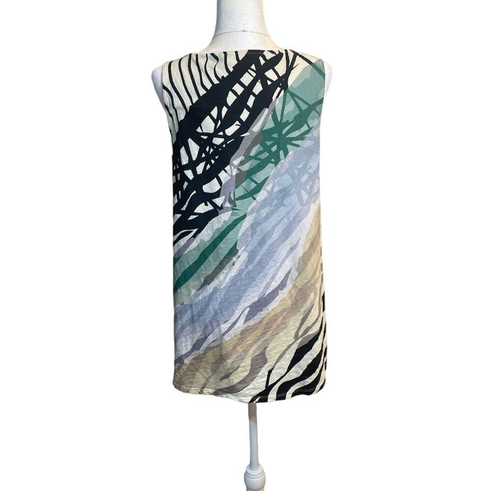 Soft Surroundings 100% Cotton Botainical Print Flowy Tunic Tank Top Size Medium - Picture 3 of 5